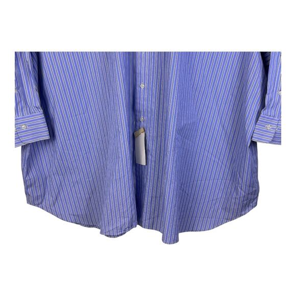 NWT Polo Ralph Lauren Durham Button Down Shirt 23 34/35 4XB Blue Vertical Strip - Picture 4 of 15